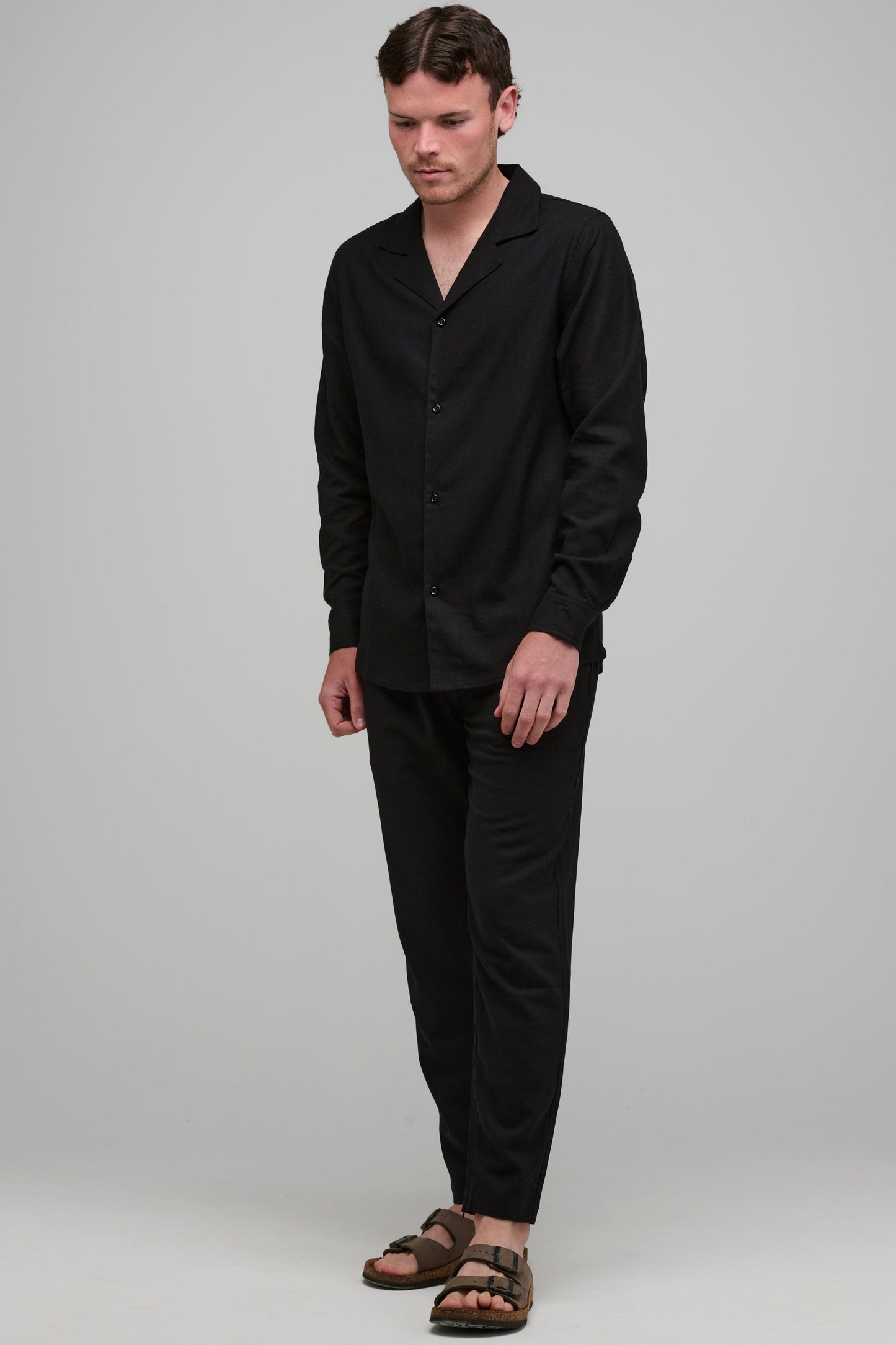 SAN REMO LINEN TROUSER - BLACK