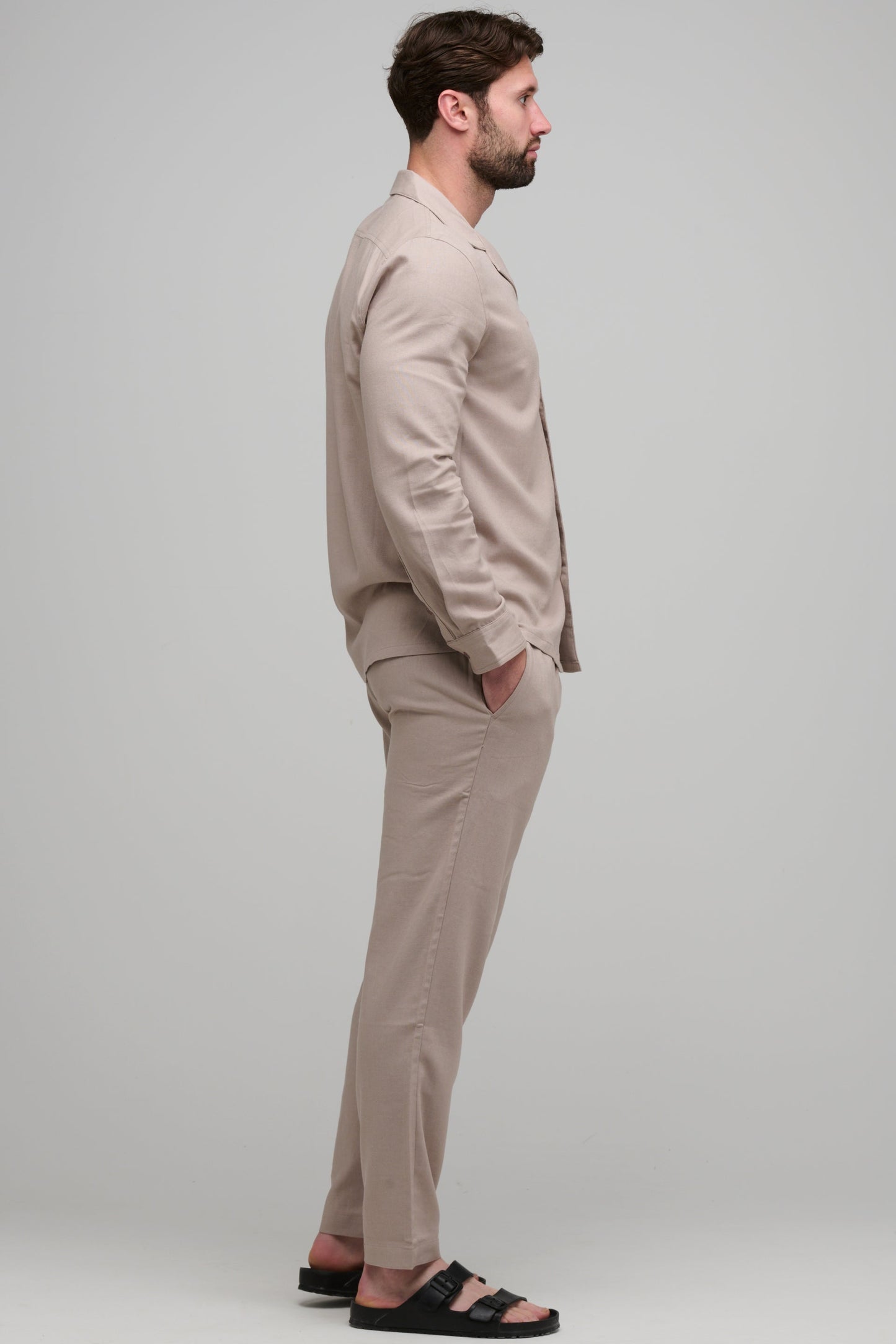 SAN REMO LINEN TROUSER - TAUPE